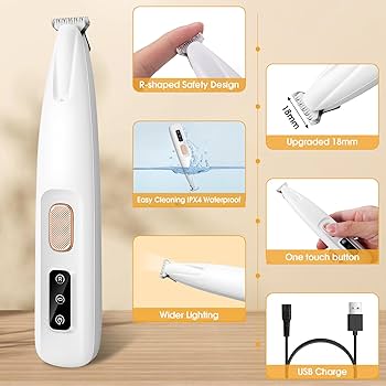 Pet Paw Trimmer With LED Light